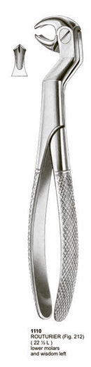 Extracting Forceps English Pattern Routurier Lower Molars and Wisdom Left