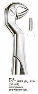Extracting Forceps English Pattern Routurier Lower Molars and Wisdom Right