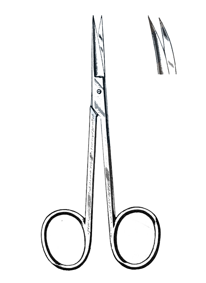 Iris Scissors Curved, Sharp/Sharp 4 1/2" (11 cm) - Garana Industries