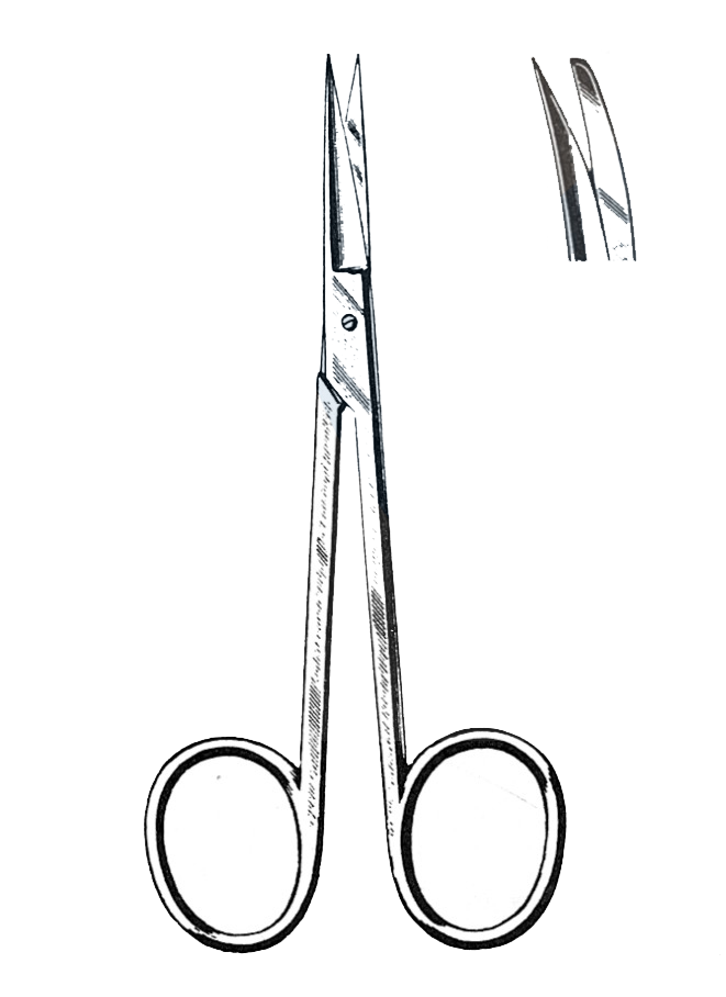 Iris Scissors Curved, Sharp/Blunt 4 1/2" (11 cm) - Garana Industries