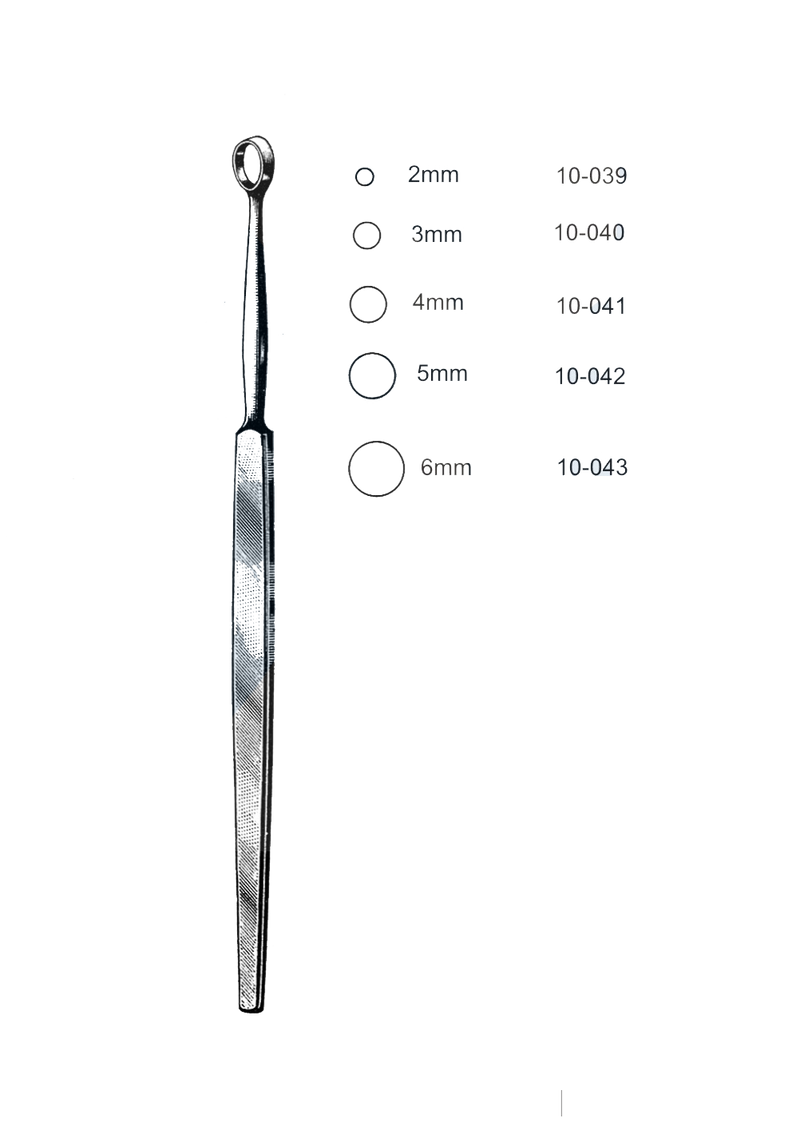 Fox Dermal Curette, 5 3/4" (14.5 cm), 3mm - Garana Industries