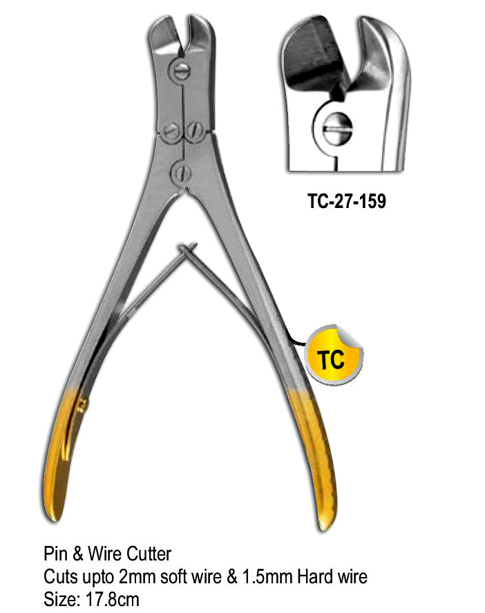 TC Pin & Wire Cutter Cuts Upto 2mm Soft Wire & 1.5mm Hard Wire 17.8cm with Gold Plated