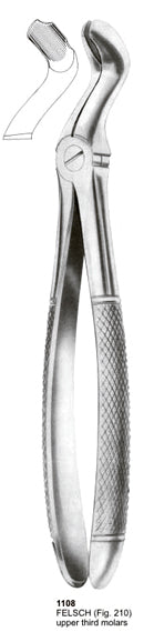 Extracting Forceps English Pattern Upper Third Molars
