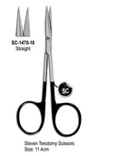 Steven Tenotomy Super Cut Scissor Straight Sharp Point 11.4cm with Black Color Rings