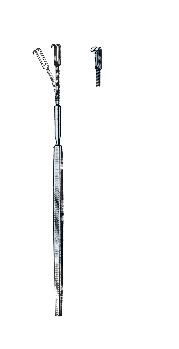 Flexible Shaft Retractor, 2 Blunt Prongs, 6 1/2" (16.5 cm) - Garana Industries