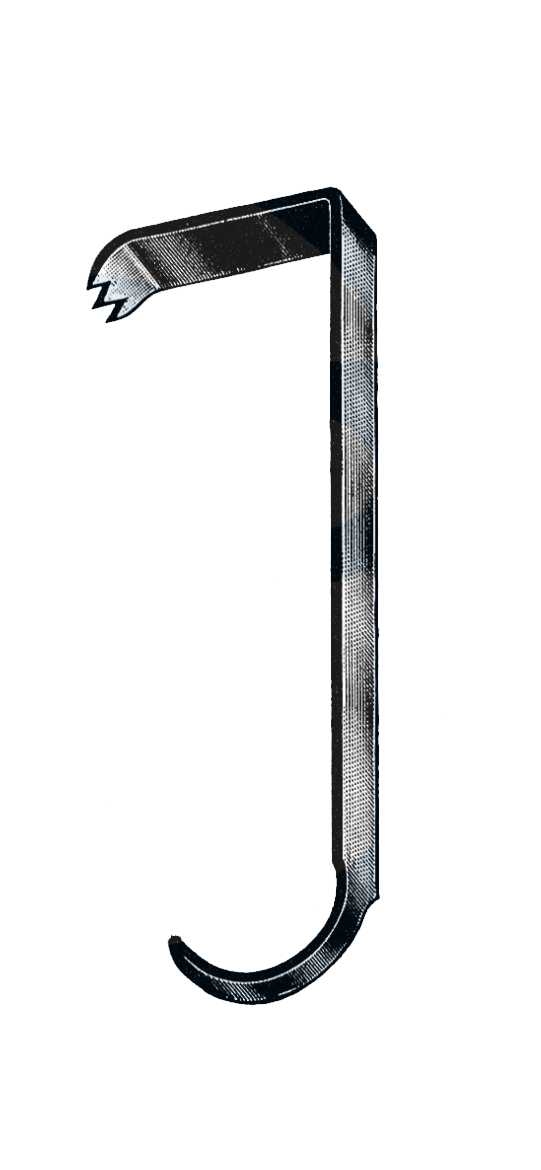 Hibb Retractor, 10 1/4" (26 cm), 3" x 1" Blade - Garana Industries