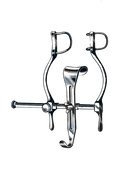 Baby Balfour Retractor 3 1/2" (19 cm) Spread. Fenestrated Blades, 1 1/8" (30 mm) Center Blade 1" (25 mm) Deep x 3/4" (19 mm) Wide - Garana Industries