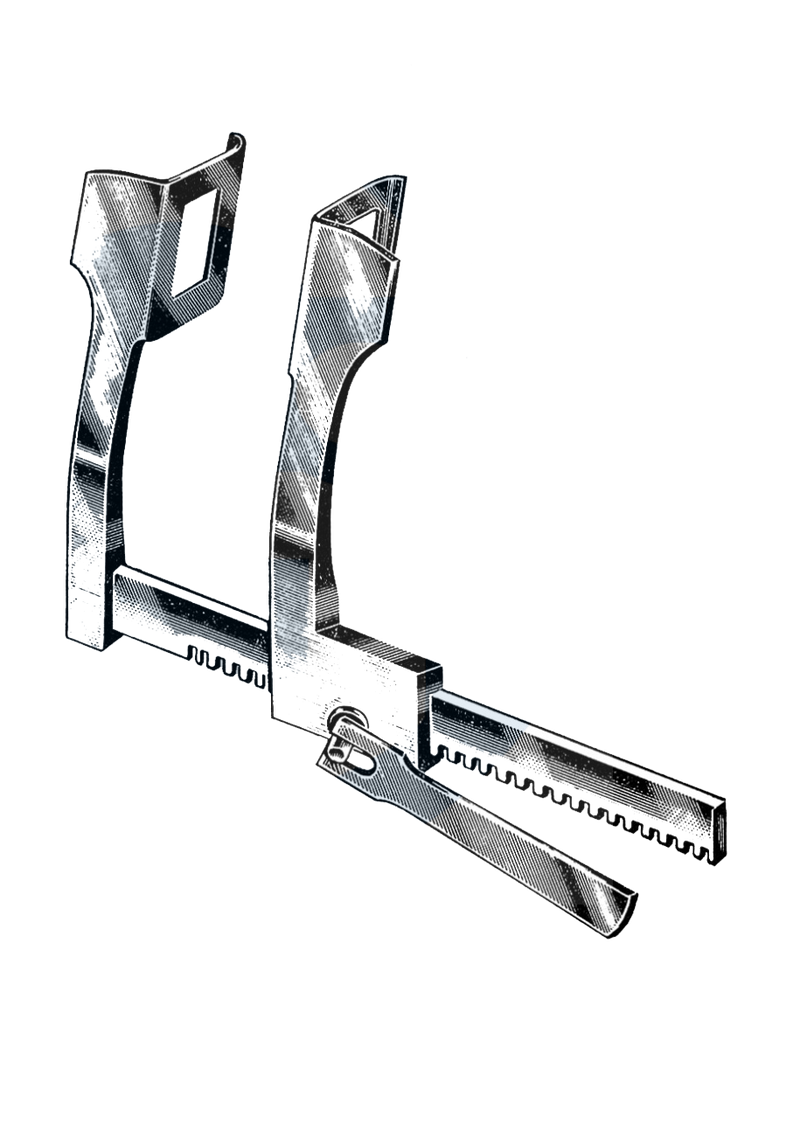 Finochietto Rib Spreader 6 1/2" Spread, 1 3/4" x 1 3/4" Blade (16.5 cm Spread, 45 mm x 45 mm Blade) - Garana Industries