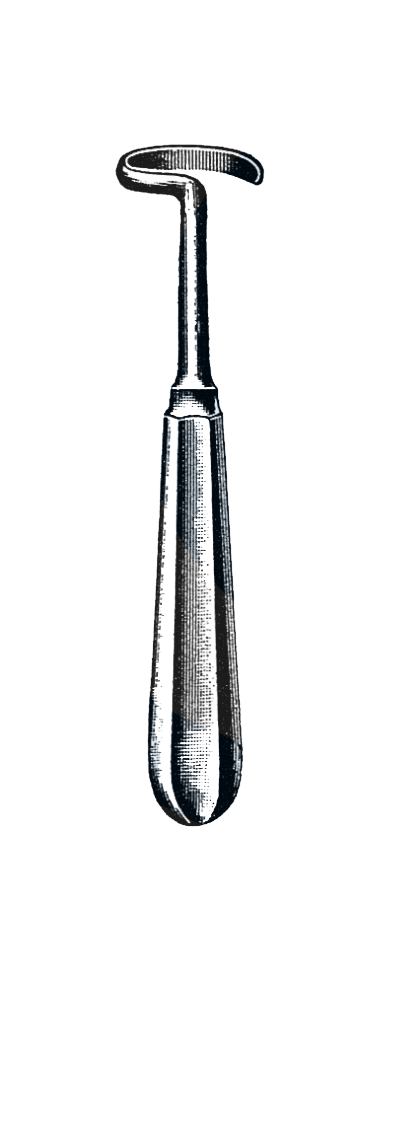 Doyen Rib Elevator, Small, Curved Left, 6 1/2" (16.5 cm) - Garana Industries
