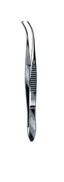 Iris Forceps, 1 x 2 Teeth, Half Curved 4" (10 cm) - Garana Industries