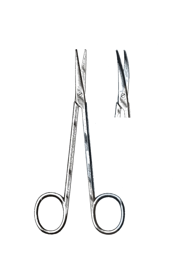 Strabismus Scissors, Curved 4 1/4" (11 cm) - Garana Industries