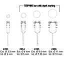  Implants Instruments Trephine Burs with Depth Marking Set of 4 Pieces