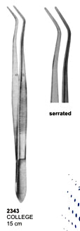 Dental Tweezers College 15cm Serrated B