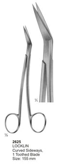 Lockin Curved Sideways Scissors 1 Toothed Blade 155mm