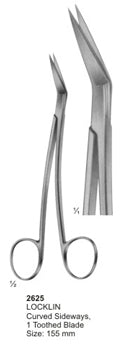 Lockin Curved Sideways Scissors 1 Toothed Blade 155mm