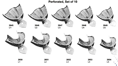Impression Trays Perforated Set of 10 Pieces