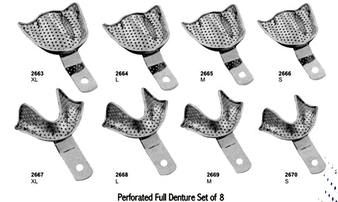 Impression Trays Perforated Full Denture Set of 08 Pieces