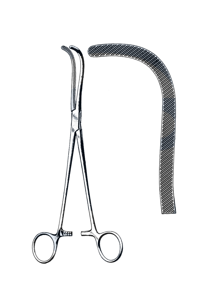 Guyon Kidney Clamp, Double Curve, 9 1/2" (24 cm) - Garana Industries