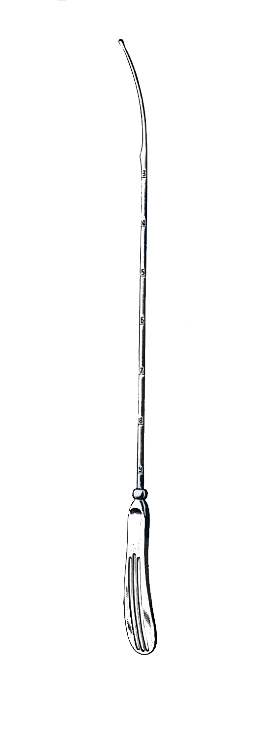 Simpson Uterine Sound, Silverplated, Graduated In Centimeters 11 1/2" (29 cm) - Garana Industries