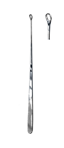 Heaney Uterine Curette, 9 1/2" (24 cm), Serrated, With Basket - Garana Industries