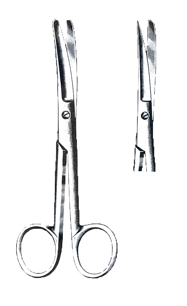 Operating Scissors, Curved Sharp/Blunt 4 1/2" (11 cm) - Garana Industries
