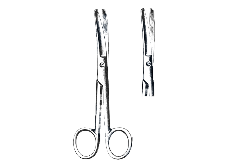 Operating Scissors, Curved Blunt/Blunt 4 1/2" (11 cm) - Garana Industries