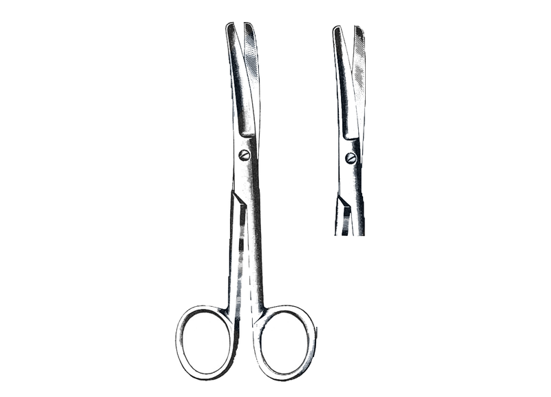 Operating Scissors, Curved Blunt/Blunt 5 1/2" (14 cm) - Garana Industries