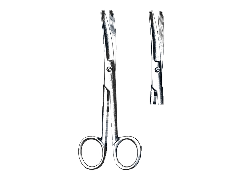 Operating Scissors, Curved Blunt/Blunt 6 1/2" (16.5 cm) - Garana Industries