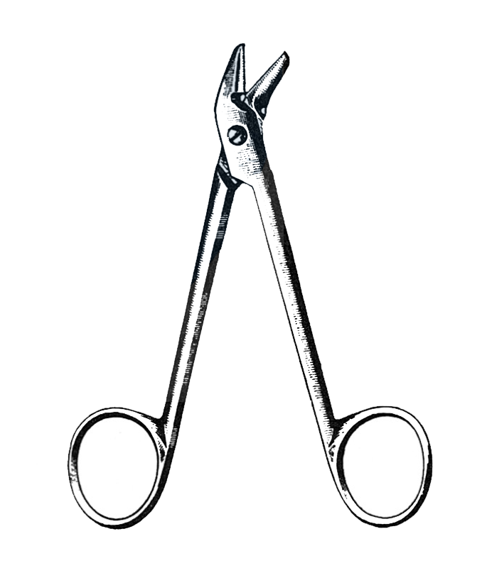 Suture Scissors, Universal Wire Stitch Scissors, Angled 4 3/4" (12 cm) - Garana Industries