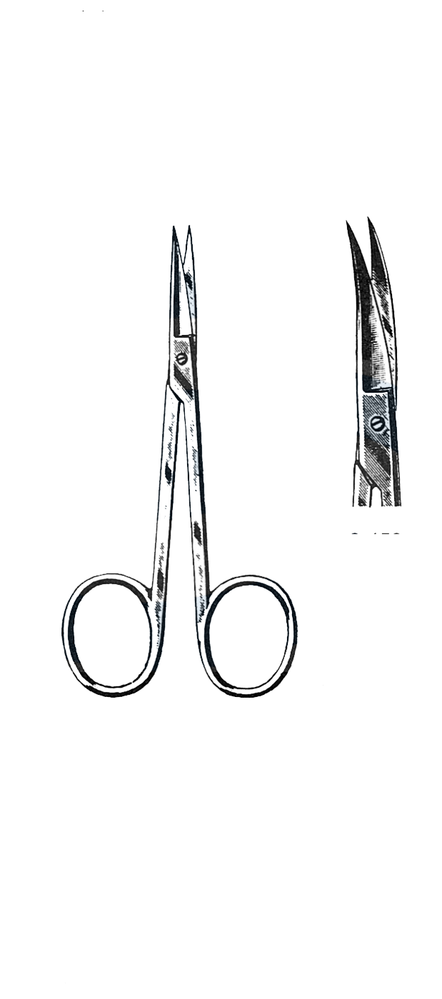 Iris Scissors, Delicate, Curved, Sharp/Sharp 4" (10 cm) - Garana Industries