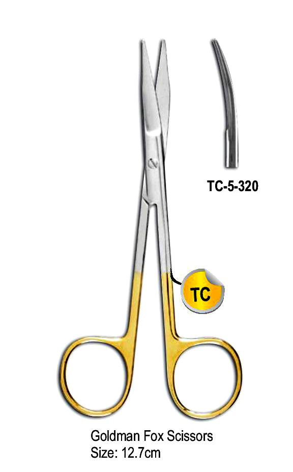 TC Goldman Fox Scissor 12.7cm with Gold Plated Rings