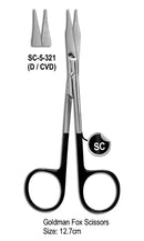 Goldman Fox Scissor Super Cut Scissor D/CVD 12.7cm with Black Color Rings