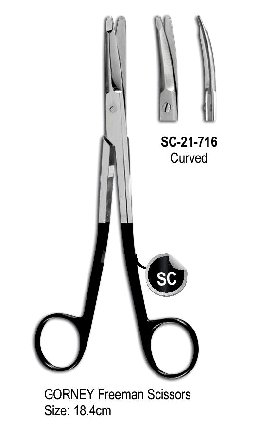 Gorney Freeman Scissor Super Cut Scissor Curved 18.4cm with Black Color Rings