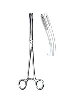 Fletcher Cervix Holding Forceps, Serrated, Curved 9 1/2" (24 cm) - Garana Industries