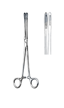 Fletcher Cervix Holding Forceps, Serrated, Straight 9 1/2" (25 cm) - Garana Industries