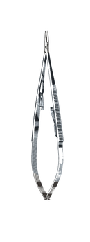 Castroviejo Needle Holder, Curved, W/Catch Smooth 5 1/2" (14 cm) - Garana Industries