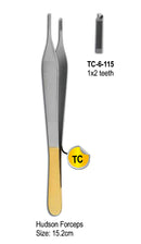 Hudson Forceps 1 x 2 Teeth 15.2cm with Gold Plated