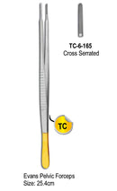 Evans Pelvic Forceps 25.4cm with Gold Plated