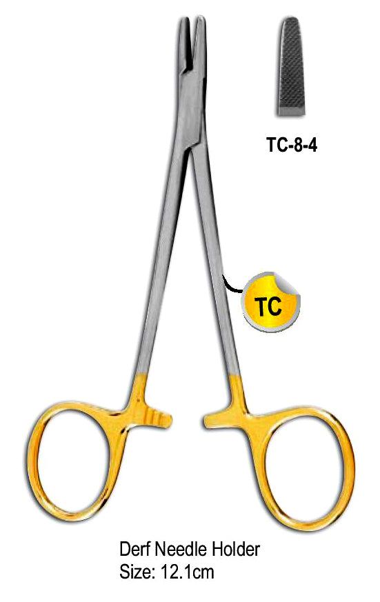 TC Derf Needle Holder 12.1cm with Gold Plated Rings