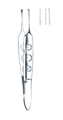 Bishop-Harmon Dressing Forceps Fine Cross Serrated tips 0.5mm Wide 3 3/8" (8.6 cm) - Garana Industries