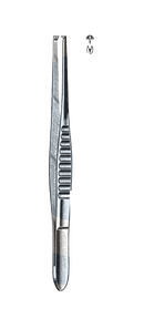 Tissue Forceps, Delicate, 1 x 2 Teeth 4" (10 cm) - Garana Industries