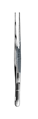 Semkin Dressing & Tissue Forceps, Serrated Tips 4 3/4"  (12 cm) - Garana Industries