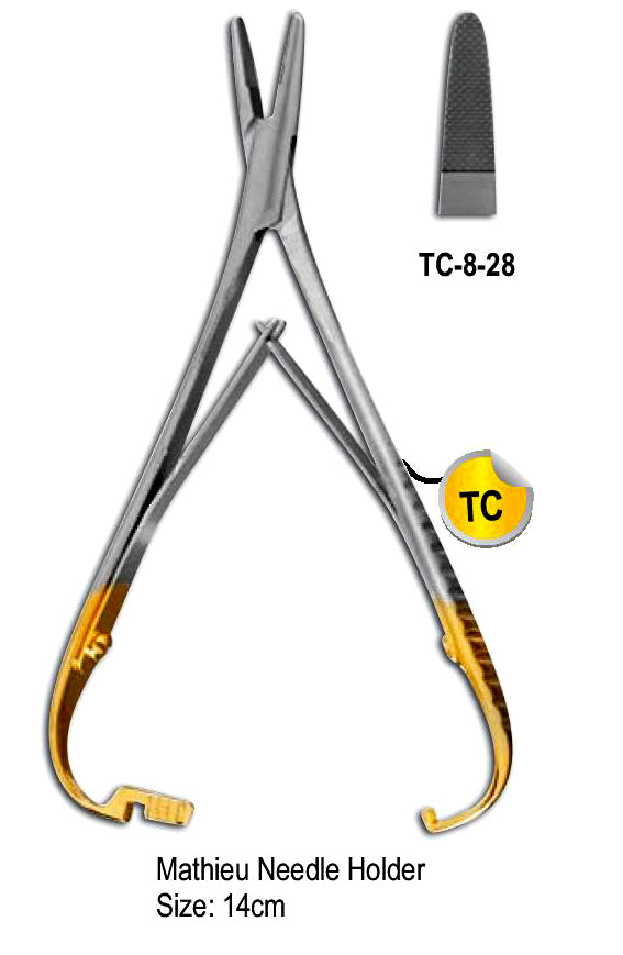 TC Mathieu Needle Holder 14cm with Gold Plated