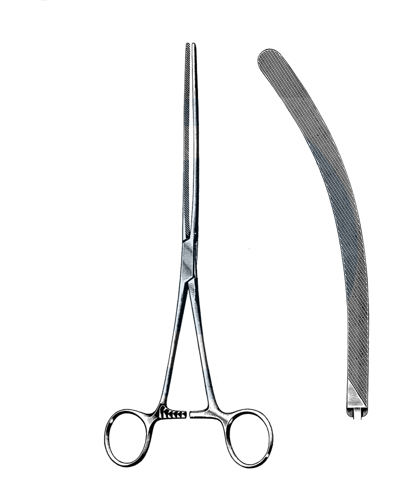 Doyen Intestinal Forceps, Curved, 8 3/4" (22 cm) - Garana Industries