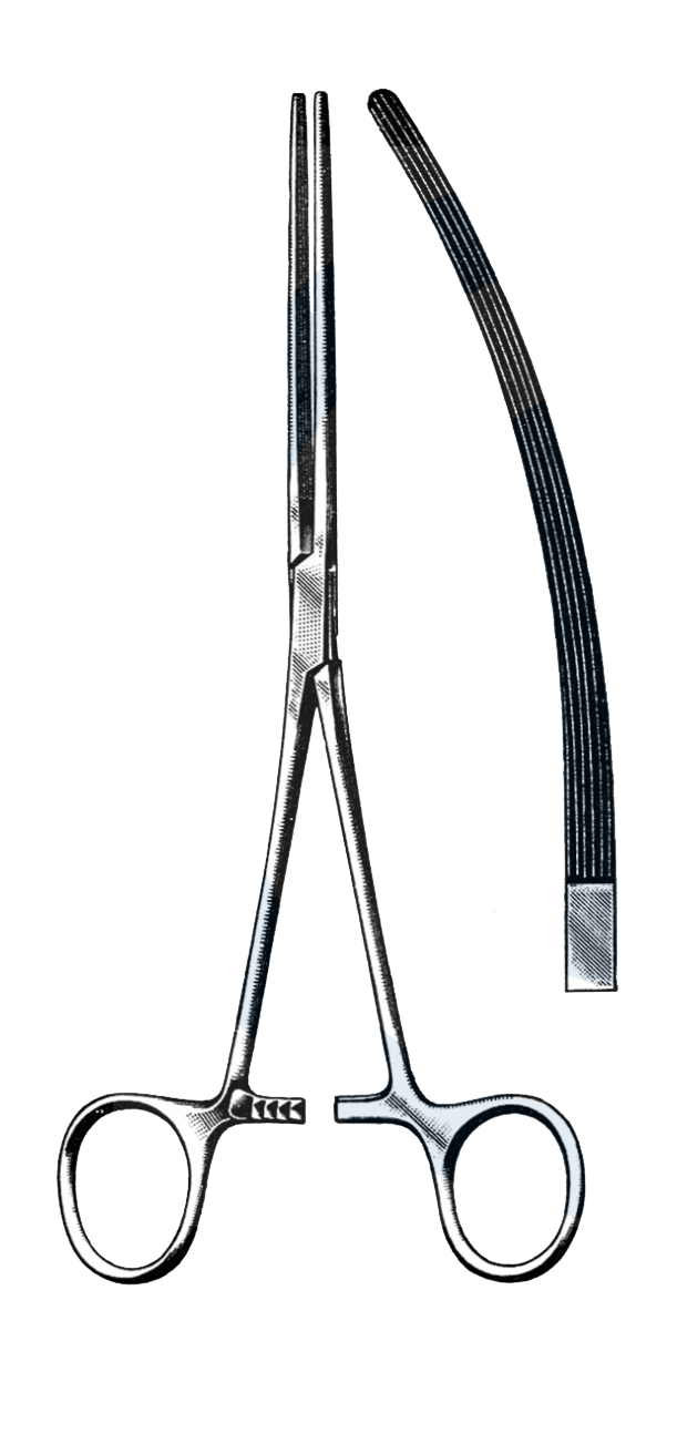Bainbridge Intestinal Forceps, Curved, 7 1/4" (18.5 cm ) - Garana Industries