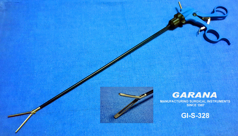 Johan Fenestrated Grasper, 40MM Double Action, Insulated Shaft Size 33CM Monopolar 5MM Ratchet Handle