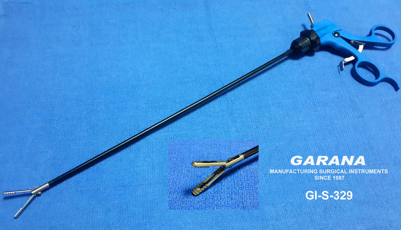 Endo Clinch Fenestrated Grasper Double Action, Insulated Shaft Size 33CM Monopolar 5MM Ratchet Handle