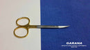 Iris Scissor 4.5" Curved T.C, Gold Plated Handles Premium Grade