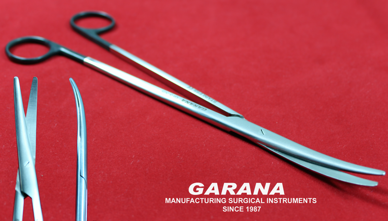 Metzenbaum Scissor Curved 9" Black Rings