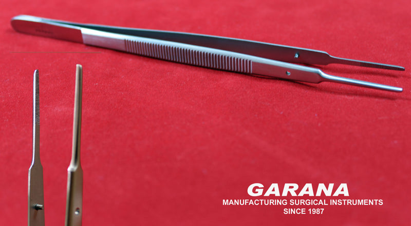 Gerald Dressing Forceps Serrated Tips Straight 7" Premium Grade